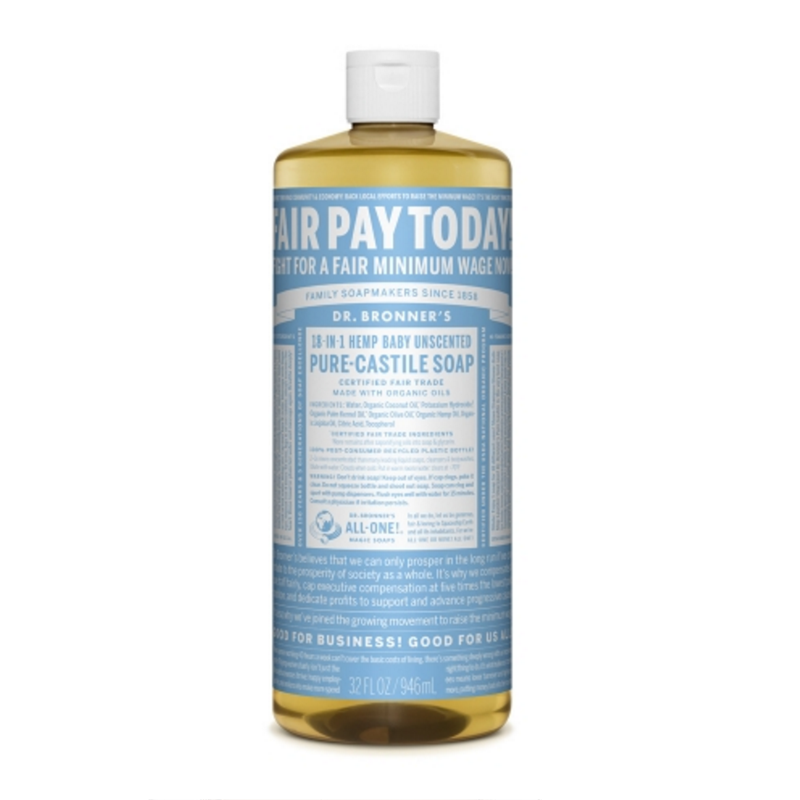Dr. Bronner's 布朗博士 有机温和婴儿敏感肌8合1液体皂 洗手液 洁颜露 946ml 无香型