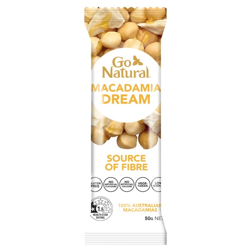 Go Natural 夏威夷果能量棒 5.2g蛋白质 增加饱腹感 50gx16条