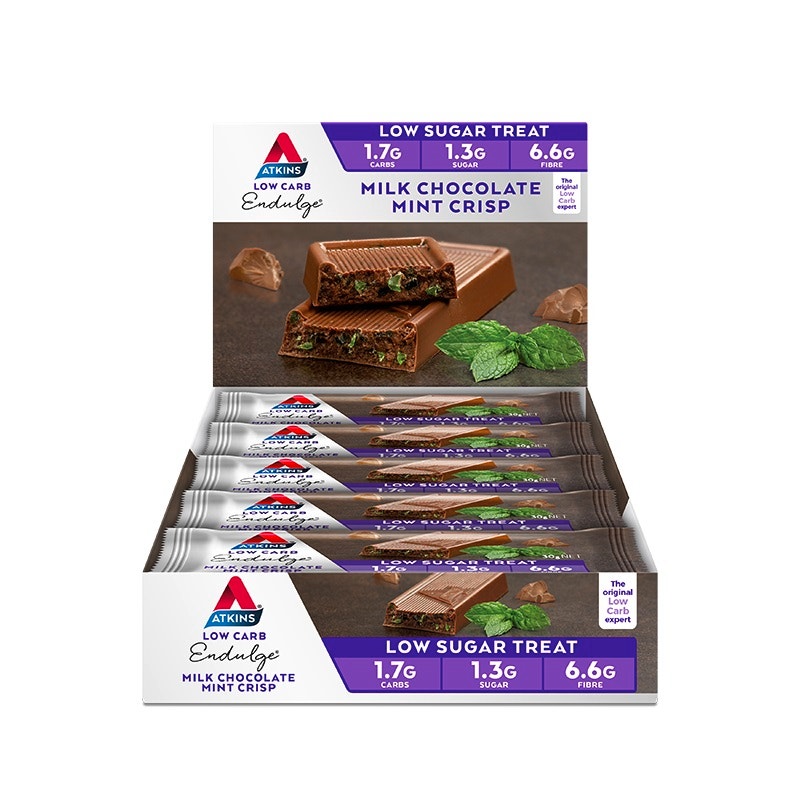 AtKins 薄荷脆片牛奶巧克力代餐棒 15*30g 支