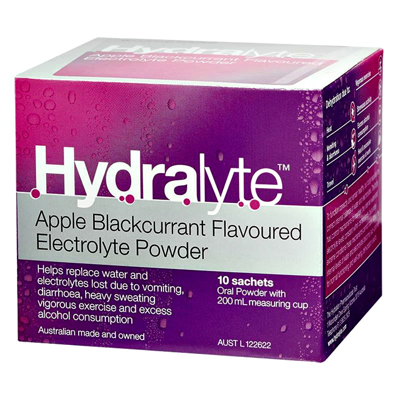 Hydralyte 苹果 黑加仑味电解质颗粒冲剂 10*5g 包（适合游客、成人运动性脱水、过量饮酒引起的脱水）