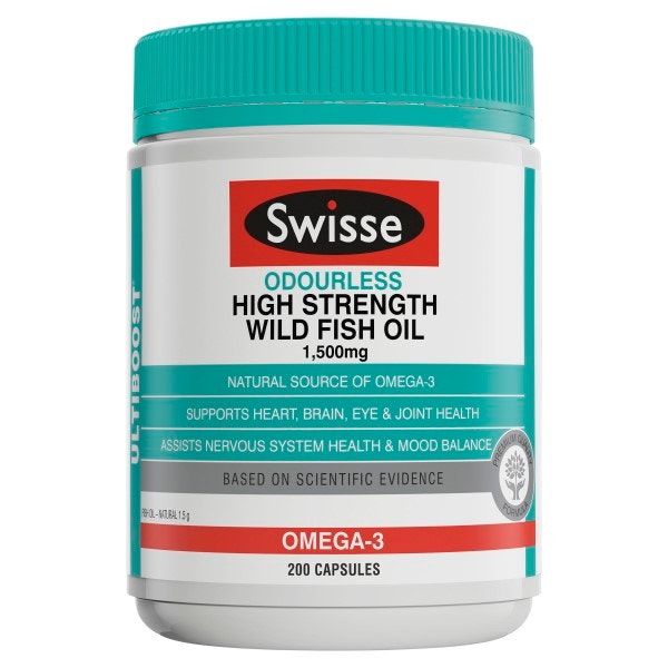 Swisse 无味高品质野生鱼油胶囊 200粒（有益于心脏 大脑 关节 眼睛）