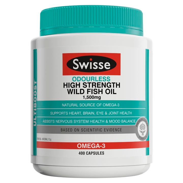Swisse 无味高浓度1500mg野生鱼油胶囊 400粒（有益于心脏 大脑 关节 眼睛）