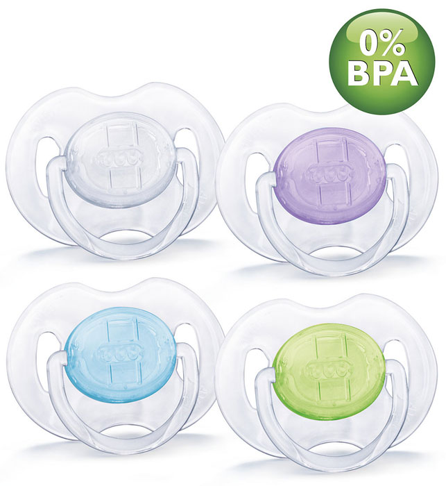 Avent 新安怡安抚奶嘴半透明 0-6个月 X 2  不含BPA  (颜色随机）