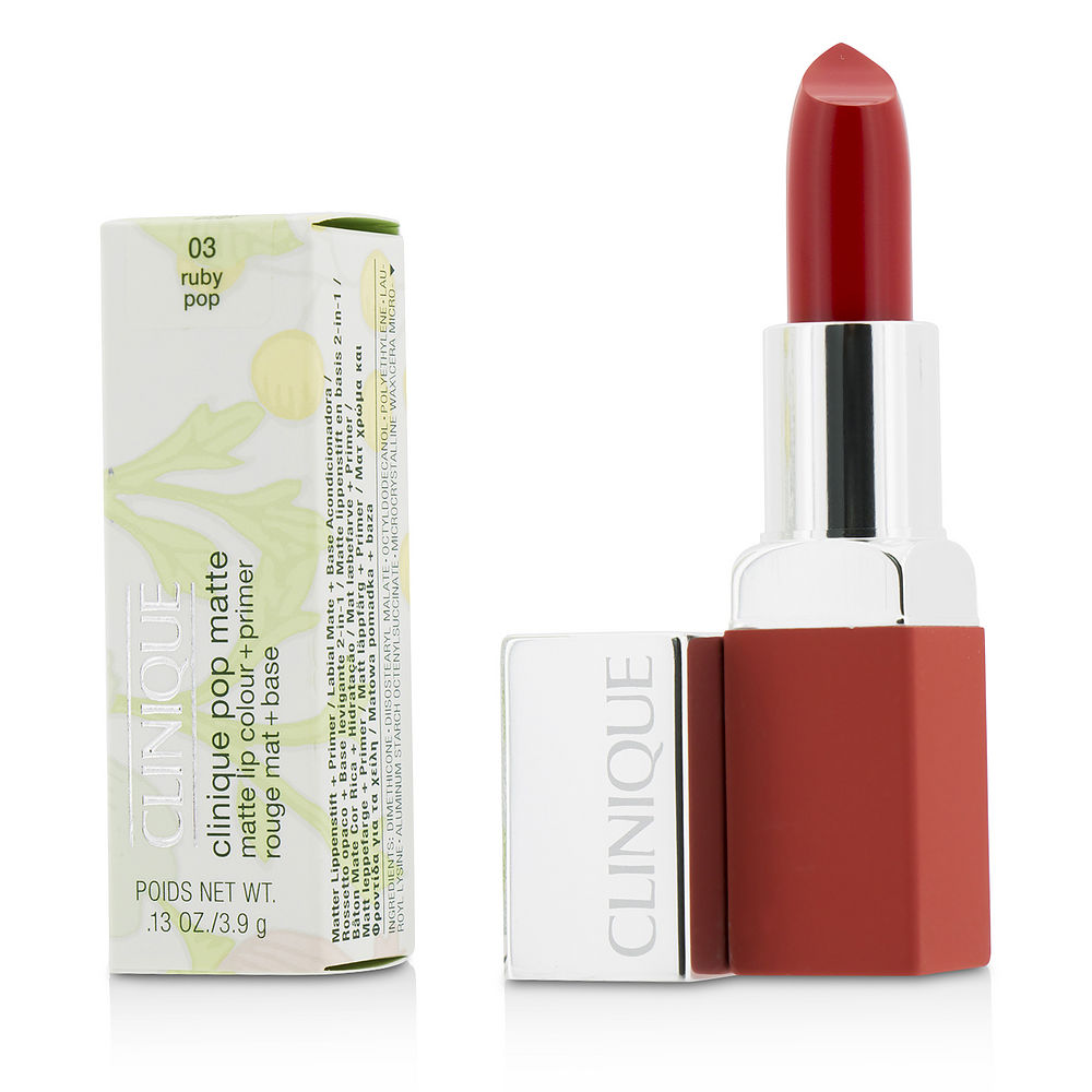 CLINIQUE 倩碧 撞色小方哑光唇膏 3.9g  03-ruby pop