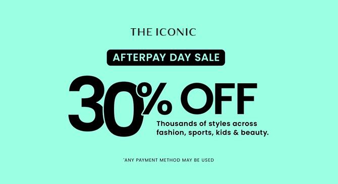 THE ICONIC官网AFTERPAY DAY千款时尚运动美妆等单品7折活动