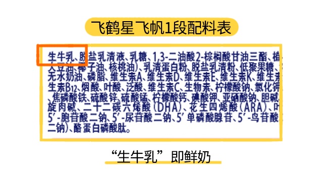 飞鹤星飞帆1段配料表