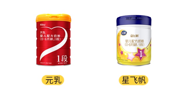 完达山元乳和飞鹤星飞帆产品图
