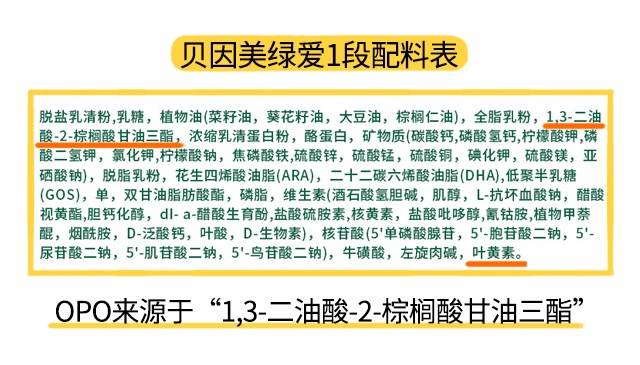 贝因美绿爱1段配料表
