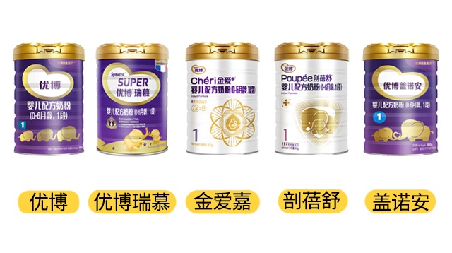 圣元5款奶粉产品图
