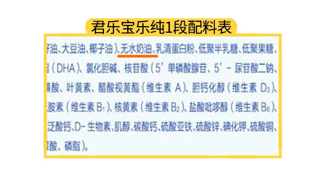 君乐宝乐纯1段配料表