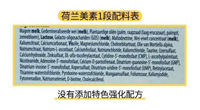 荷兰美素1段配料表