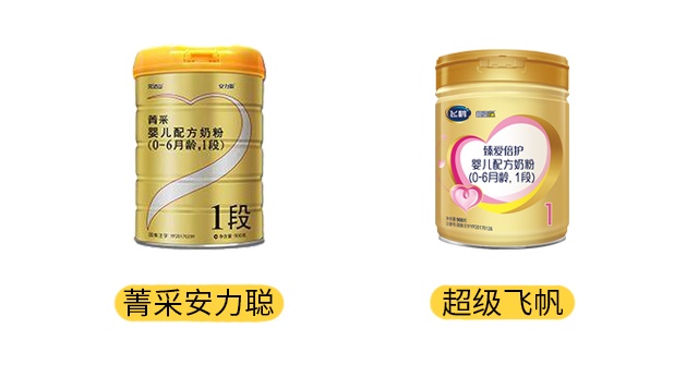 完达山菁采安力聪和飞鹤超级飞帆产品图