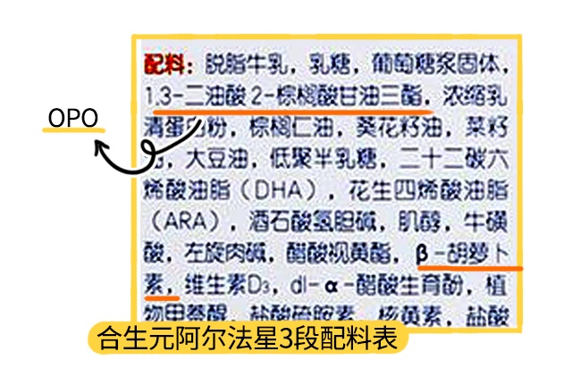 合生元阿尔法星3段配料表