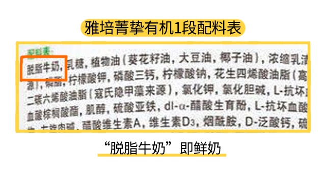 雅培菁挚有机1段配料表