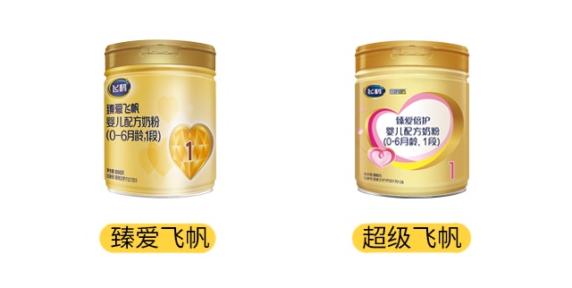 飞鹤超级飞帆和臻爱飞帆产品图