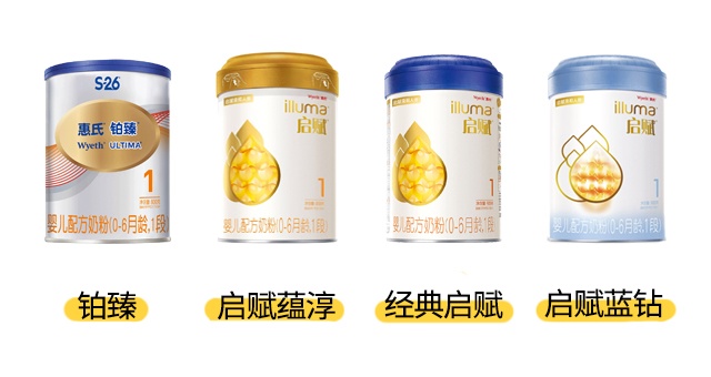 惠氏4款奶粉产品图