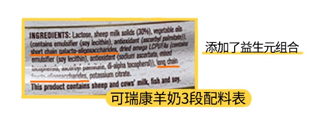可瑞康绵羊奶3段配料表