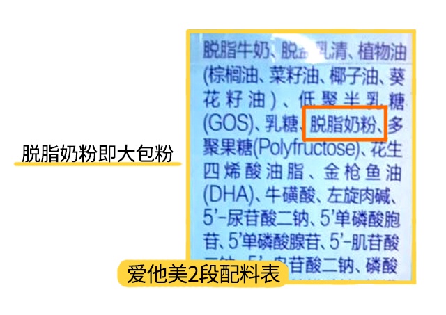 爱他美2段配料表 爱他美2段配料表