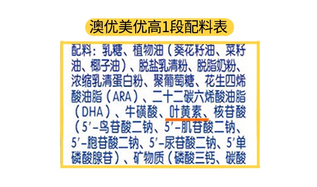 美优高1段配料表