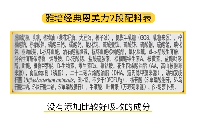 雅培经典恩美力2段配料表