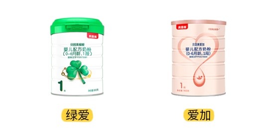 贝因美绿爱和爱加产品图