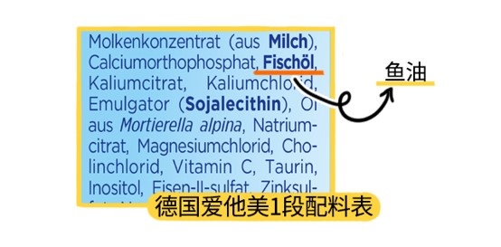 德国爱他美1段配料表