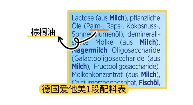 德国爱他美1段配料表