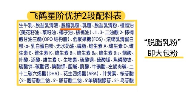 飞鹤星阶优护2段配料表
