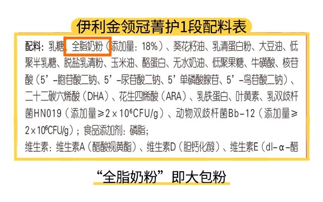 伊利菁护1段配料表