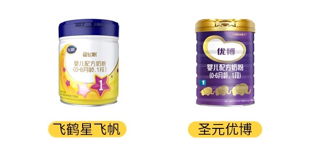 飞鹤星飞帆和圣元优博产品图