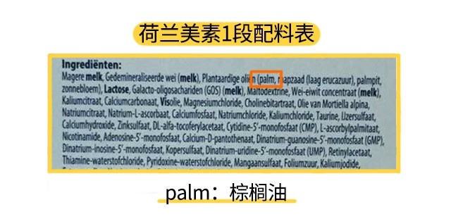 荷兰美素1段配料表