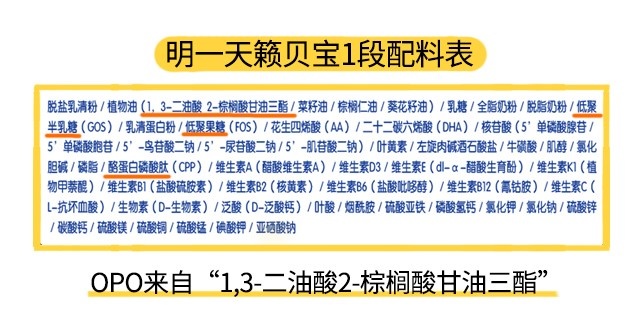 明一天籁贝宝1段配料表