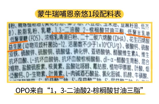 蒙牛瑞哺恩亲悠1段配料表
