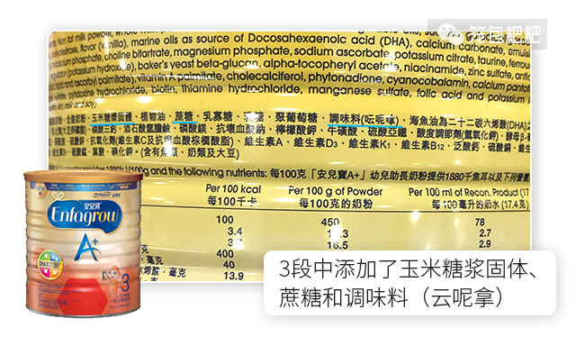 美赞臣A+3段原料表 美赞臣A+3段原料表