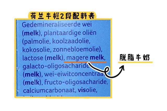 荷兰牛栏2段配料表