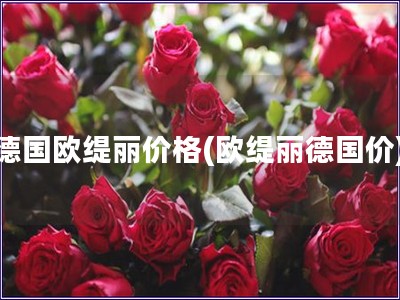 德国欧缇丽价格(欧缇丽德国价)